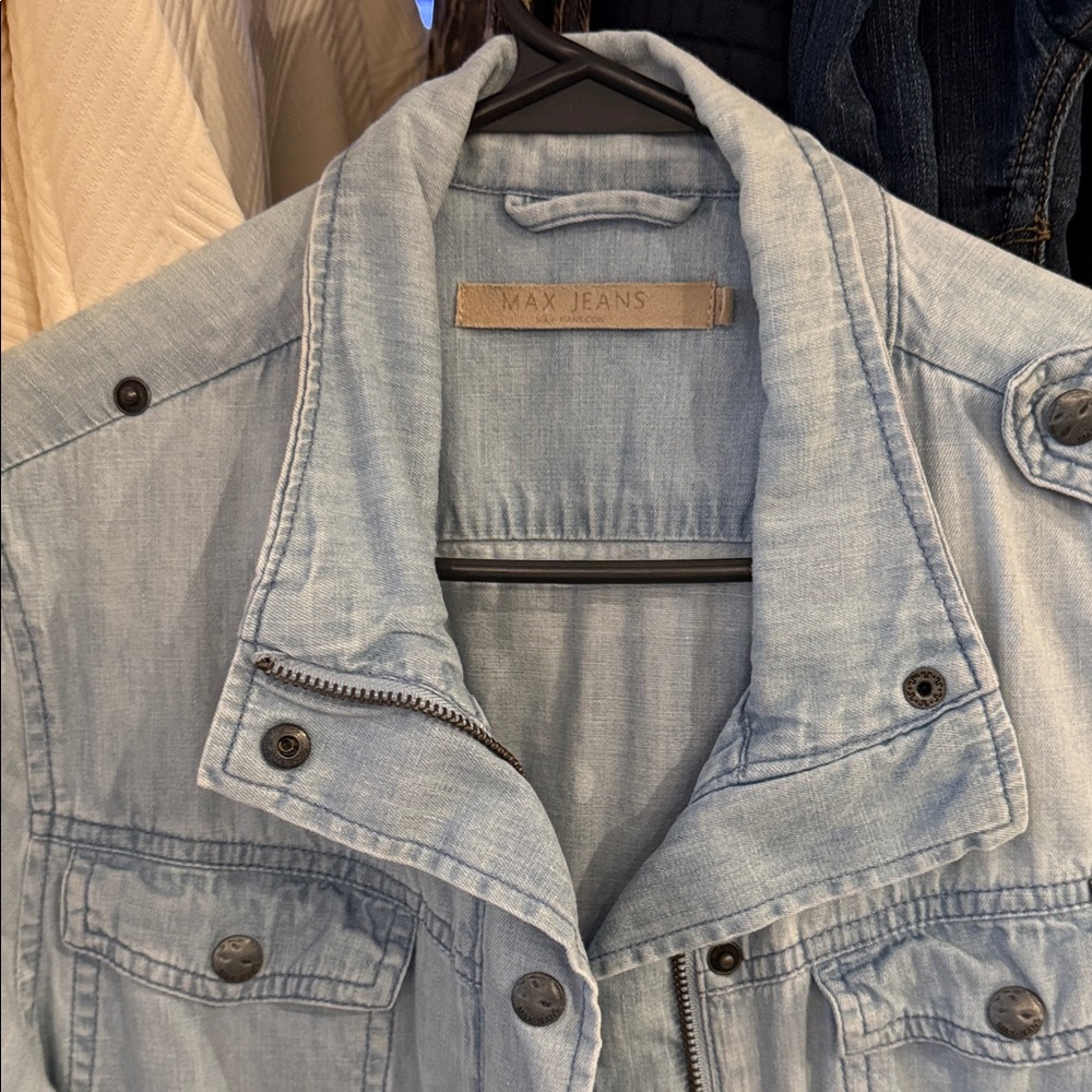 Max Jeans Sky Blue Casual Jacket